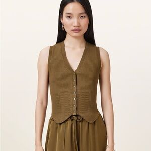 ALL SAINTS- Cruz Waistcoat in Fir Green